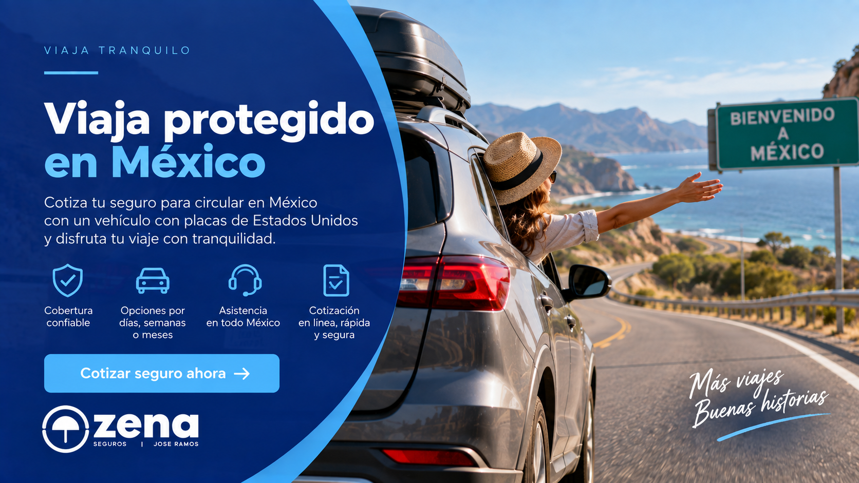 Viaja protegido en México con seguro para vehículo con placas de Estados Unidos